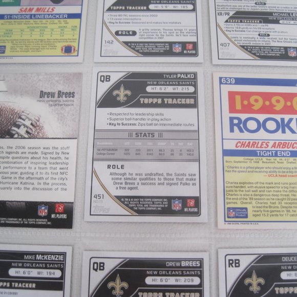 Lot of 10 New Orleans Saints NFL Player Cards - Picture 6 of 12
